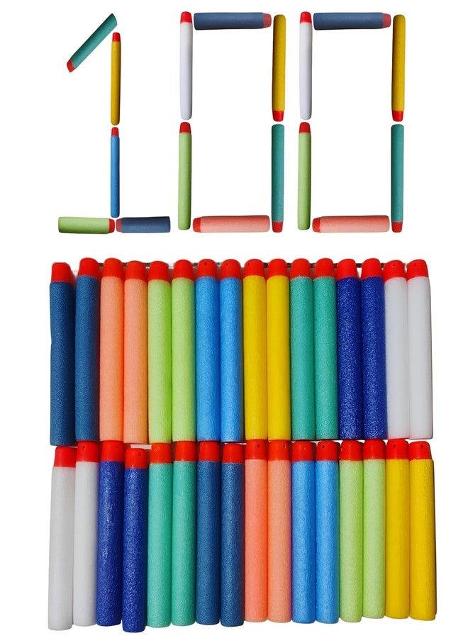 CLAPONE Hollow Out Soft Foam Refill Darts for N-Strike Elite Series Blasters Soft Foam Refill Darts for Nerf N-Strike Elite Blasters Hollow Safe & Durable Darts Premium Bullets (Multicolour, 100 pcs) - Image 1